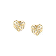 Load image into Gallery viewer, morellato 18k gold plated battito earr ss yg heart crystal 1.2cm
