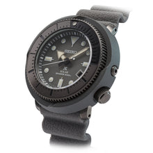 Load image into Gallery viewer, seiko prospex street series solar grey stainless steel and plastic divers  grey dial rubber strap watch
