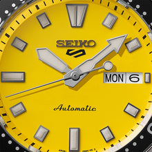 Load image into Gallery viewer, seiko 5 sports skx redux in ki-iro yellow strap watch

