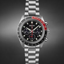 Load image into Gallery viewer, prospex speedtimer 41.4mm solar chronograph black &amp; red bezel stainless steel bracelet watch
