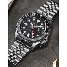 Load image into Gallery viewer, seiko 5 sports &#39;black grape&#39; gmt skx re-interpretation
