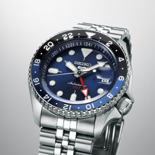 Load image into Gallery viewer, seiko 5 sports &#39;blueberry&#39; gmt skx re-interpretation
