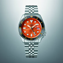 Load image into Gallery viewer, seiko 5 sports &#39;mikan orange&#39; gmt skx re-interpretation
