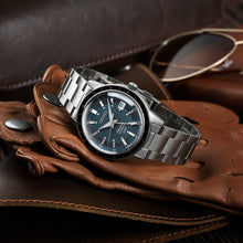 Load image into Gallery viewer, seiko presage 'petrol blue' style 60s road trip gmt
