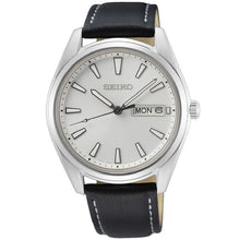 Load image into Gallery viewer, seiko gents white dial strap watch
