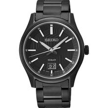 Load image into Gallery viewer, seiko gents quartz ion plated black bracelet
