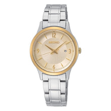Load image into Gallery viewer, seiko quartz ladies 50th anniversry special edition two tone steel champagne dial bracelet watch
