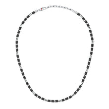 Load image into Gallery viewer, sector basic necklace stainless steel agate black 50+5cm
