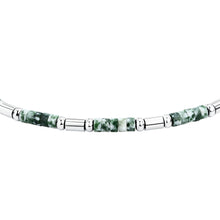 Load image into Gallery viewer, sector basic bracelet stainless steel unakite green 19+3cm
