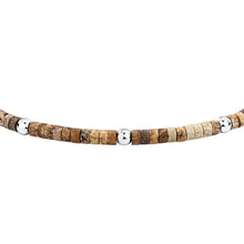Load image into Gallery viewer, sector basic bracelet stainless steel picture jasper 19+3cm
