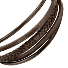 Load image into Gallery viewer, sector bandy bracelet stainless steel &amp; brown leather strap
