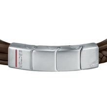 Load image into Gallery viewer, sector bandy bracelet stainless steel &amp; brown leather strap
