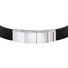 Load image into Gallery viewer, sector bandy bracelet black leather strap &amp; tag 22cm

