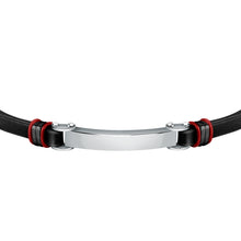Load image into Gallery viewer, sector bandy bracelet black leather &amp; ip black ring 22cm

