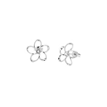Load image into Gallery viewer, basilio: crystal mini blossom stud earring silver/crystal
