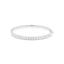 Load image into Gallery viewer, ted baker-clemara: hinge crystal bangle silver/crystal
