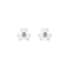 Load image into Gallery viewer, hansila: heart blossom stud earring silver/crystal
