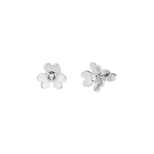 Load image into Gallery viewer, hansila: heart blossom stud earring silver/crystal
