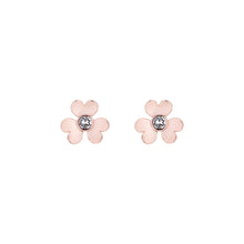 Load image into Gallery viewer, hansila: heart blossom stud earring rose gold/crystal
