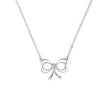 Load image into Gallery viewer, lahri: small heart bow pendant silver/crystal
