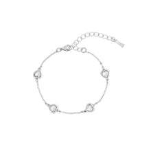 Load image into Gallery viewer, heniee: swarovski crystal heart bracelet silver
