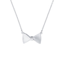 Load image into Gallery viewer, ted baker- crystal tux bow silver pendant
