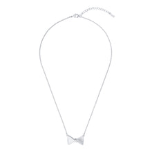 Load image into Gallery viewer, ted baker- crystal tux bow silver pendant
