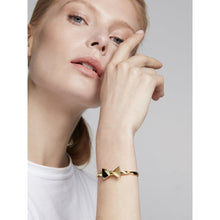 Load image into Gallery viewer, ted baker- crystal tux bow gold cuff
