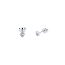 Load image into Gallery viewer, neena: nano heart silver stud earring
