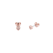 Load image into Gallery viewer, neena: nano heart rose gold stud earring
