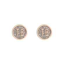 Load image into Gallery viewer, ted baker-dolly mix round glitter rose gold stud earring
