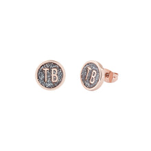 Load image into Gallery viewer, ted baker-dolly mix round glitter rose gold stud earring
