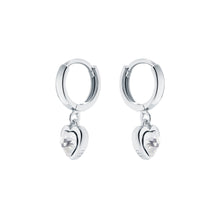 Load image into Gallery viewer, ted baker-crystal heart silver earring charms
