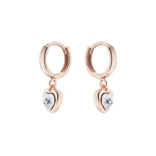 Load image into Gallery viewer, ted baker-crystal heart rose gold ear charms
