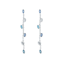 Load image into Gallery viewer, ted baker-crystal vine drop earrings silver blue crystal
