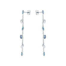 Load image into Gallery viewer, ted baker-crystal vine drop earrings silver blue crystal
