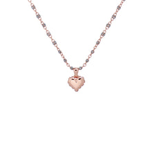 Load image into Gallery viewer, ted baker: sparkle heart enamel chain pendant rose gold silver glitter
