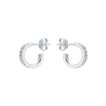 Load image into Gallery viewer, ted baker: nano hoop huggie earring silver clear crystal
