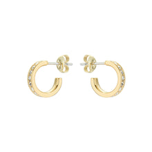 Load image into Gallery viewer, ted baker: nano hoop huggie earring gold clear crystal
