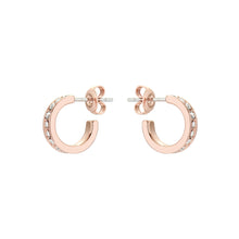 Load image into Gallery viewer, ted baker:: nano hoop huggie earring rose gold clear crystal
