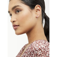 Load image into Gallery viewer, ted baker:: nano hoop huggie earring rose gold clear crystal
