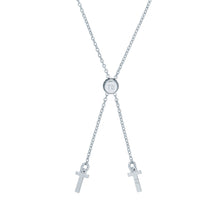 Load image into Gallery viewer, ted baker:: crystal aurora hoop drawstring bracelet silver
