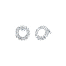 Load image into Gallery viewer, ted baker: crystal aurora hoop earring silver clear crystal
