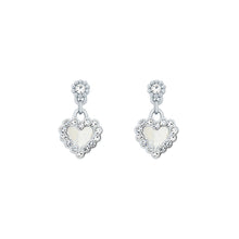 Load image into Gallery viewer, ted baker pearly heart silver drop earring
