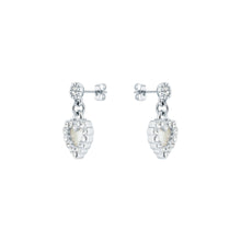 Load image into Gallery viewer, ted baker pearly heart silver drop earring
