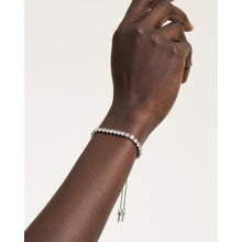 Load image into Gallery viewer, ted baker melrah icon silver tone crystal slider bracelet
