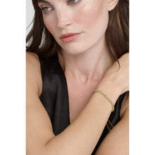 Load image into Gallery viewer, ted baker melrah: crystal adjustable tennis bracelet gold tone black dianond crystal
