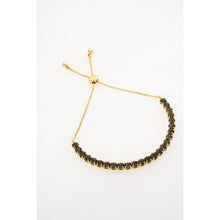 Load image into Gallery viewer, ted baker melrah: crystal adjustable tennis bracelet gold tone black dianond crystal
