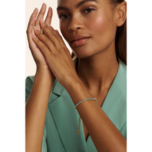 Load image into Gallery viewer, ted baker melrah: crystal adjustable tennis bracelet gold tone
