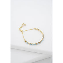 Load image into Gallery viewer, ted baker melrah: crystal adjustable tennis bracelet gold tone
